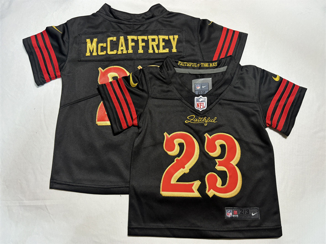 Toddlers San Francisco 49ers #23 Christian McCaffrey Black 2025 F.U.S.E. “Rivalries” Vapor Limited Stitched Football Jersey